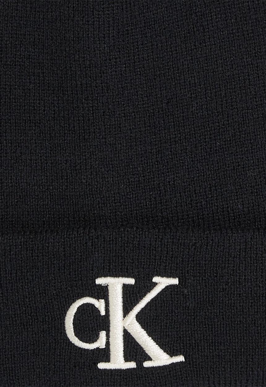 Calvin Klein - Monogram embro beanie - black/bone white