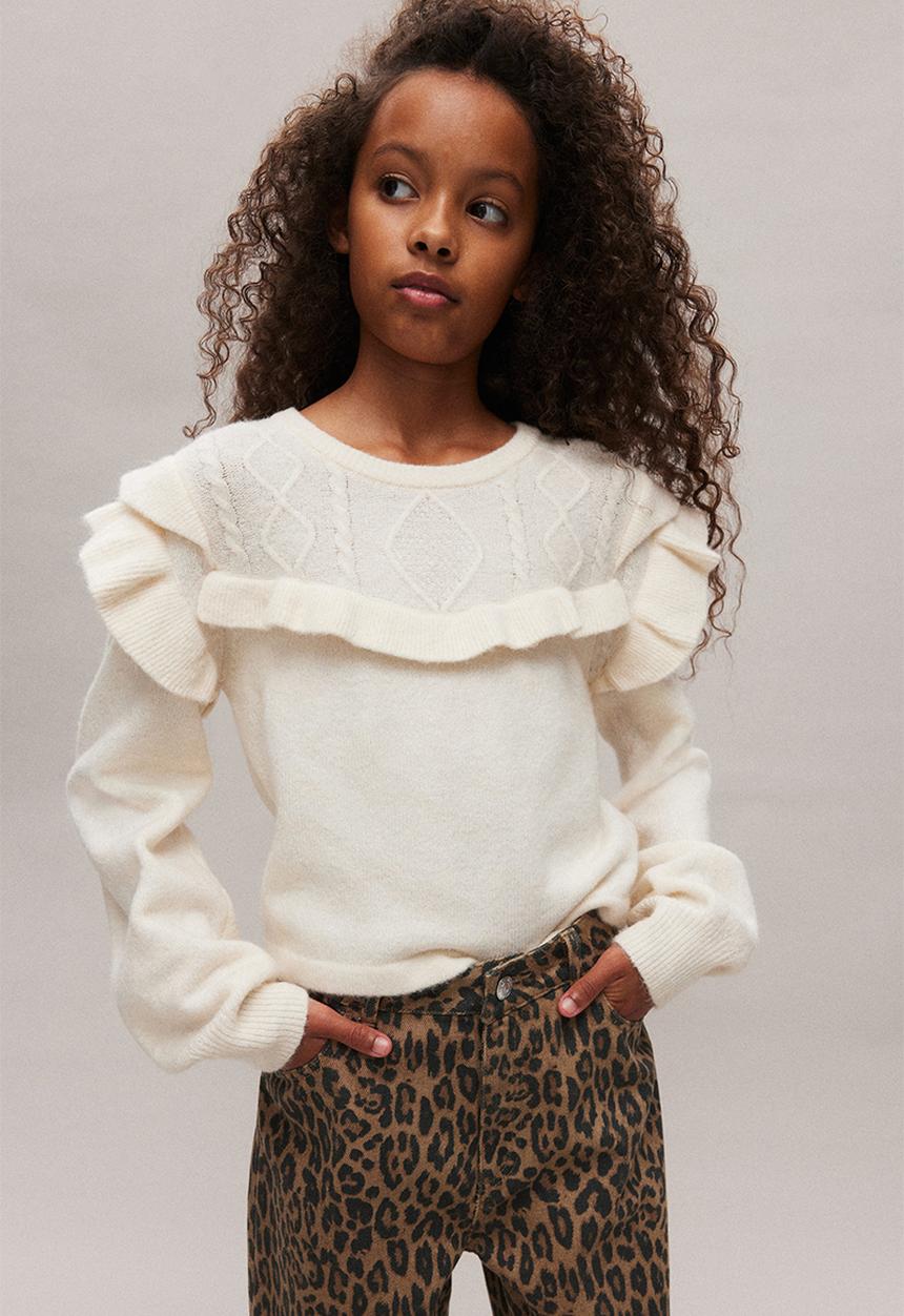 H&M - Frill-trim jumper - white