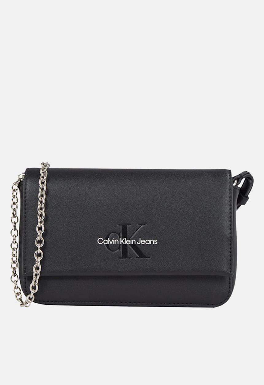 Calvin Klein - Sculpted ew flap phone cb mono - black/white