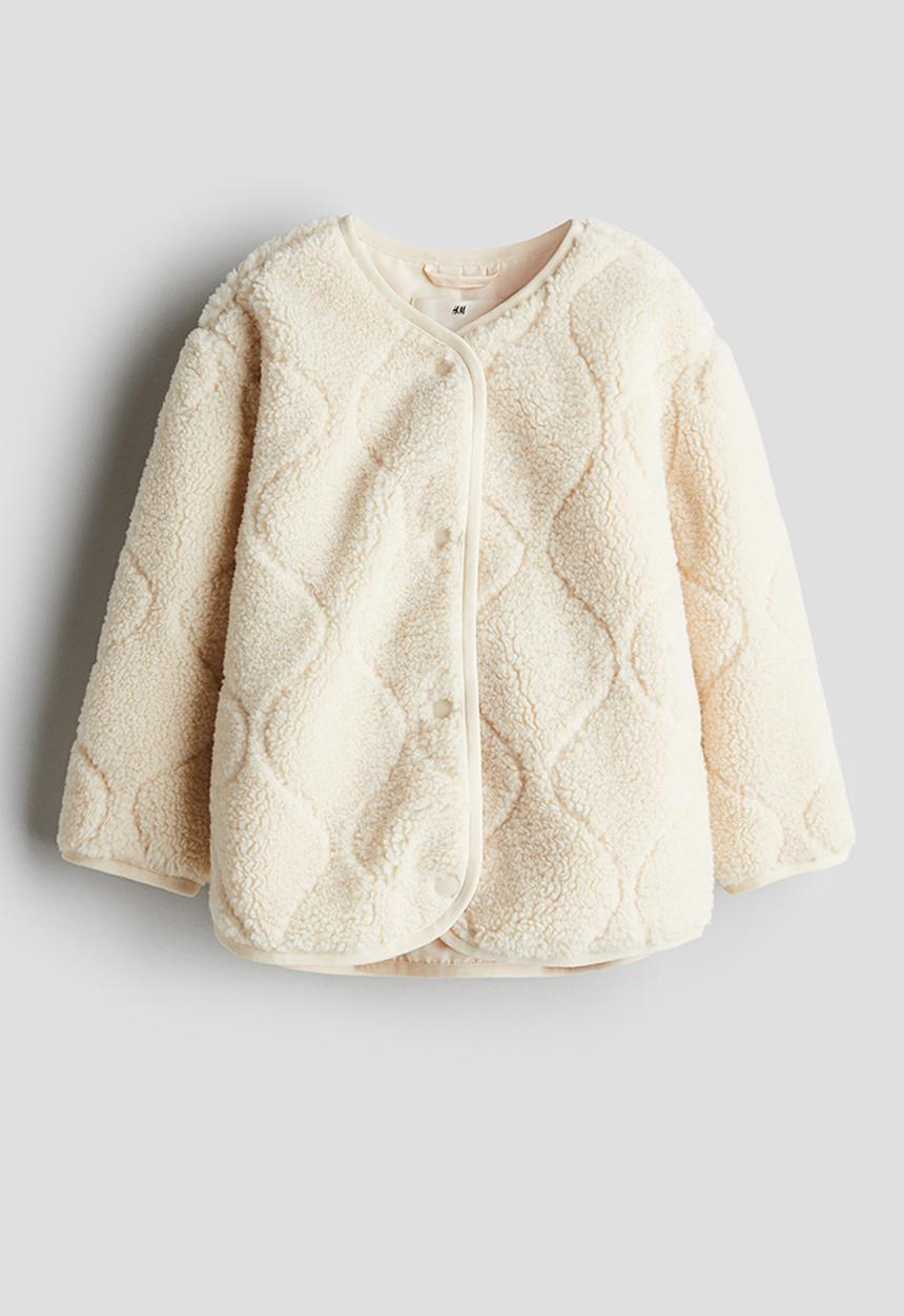 H&M - Quilted teddy jacket - beige