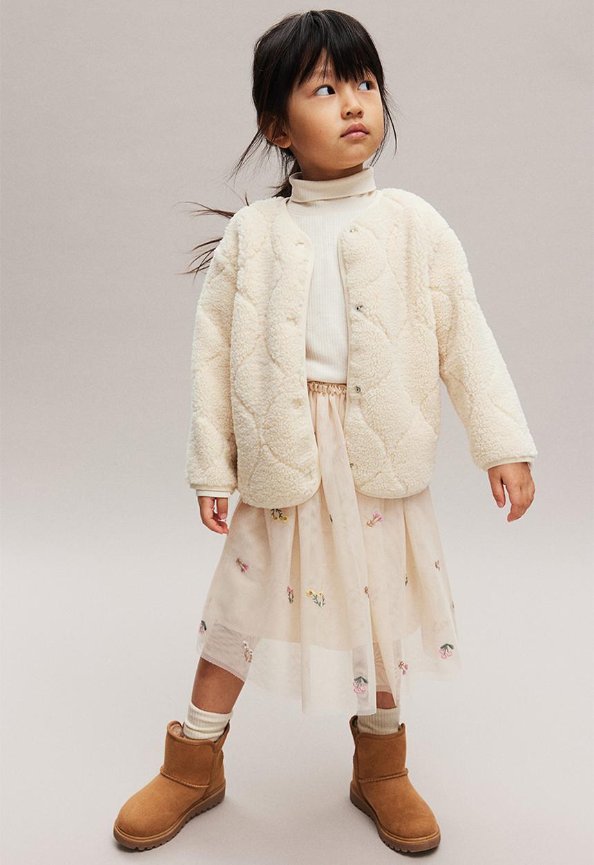 H&M - Quilted teddy jacket - beige