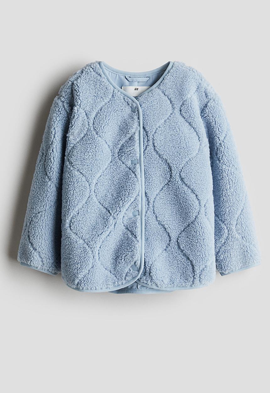 H&M - Quilted teddy jacket -  light blue