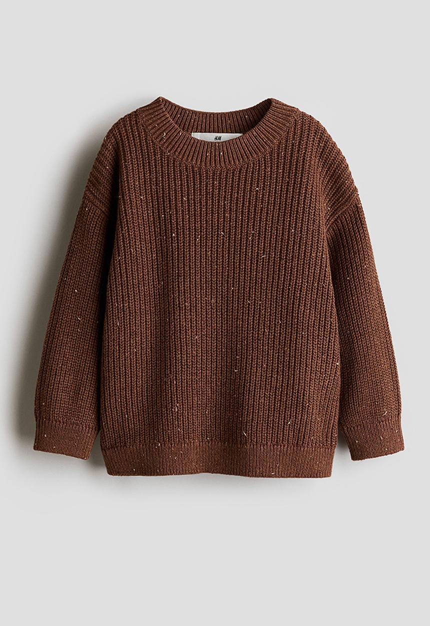 H&M - Rib-knit cotton jumper - brown