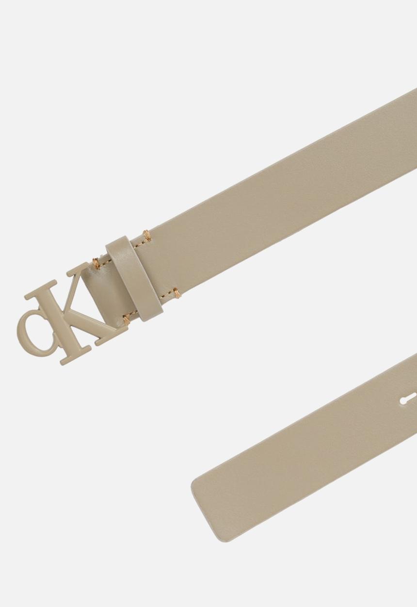 Calvin Klein - Monogram tonal plaque belt 30mm - crockery