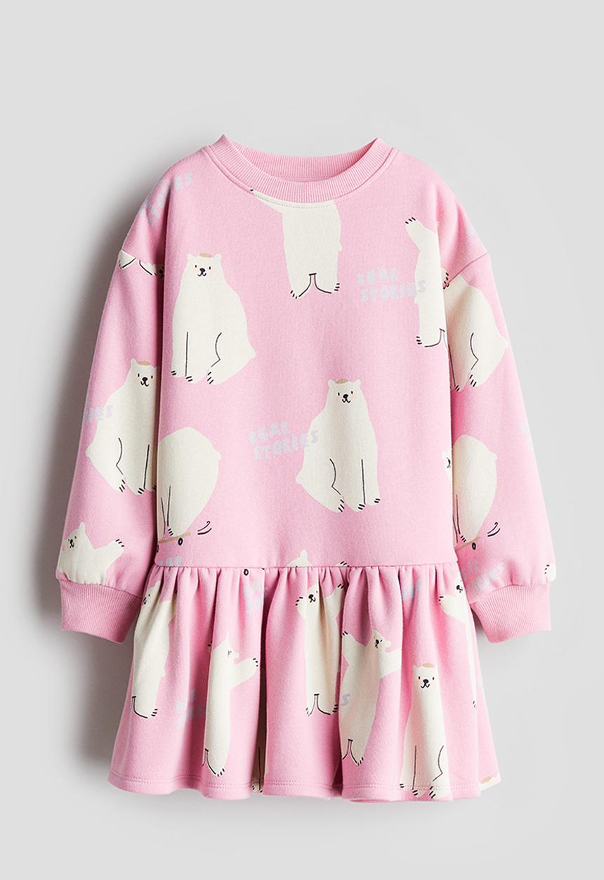 H&M - Sweatshirt dress - pink polar bears