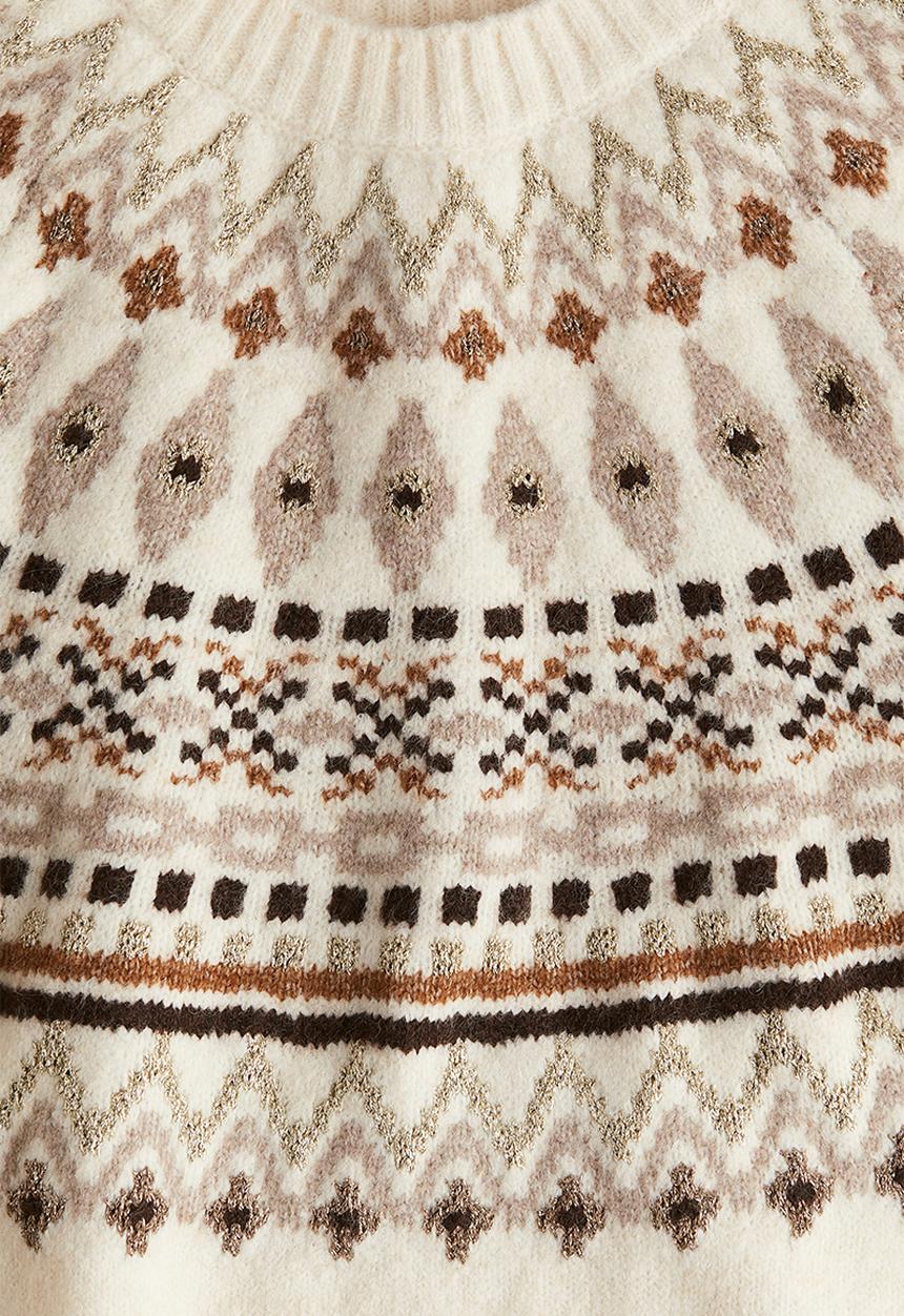 H&M - Jacquard-knit jumper - cream patterned 