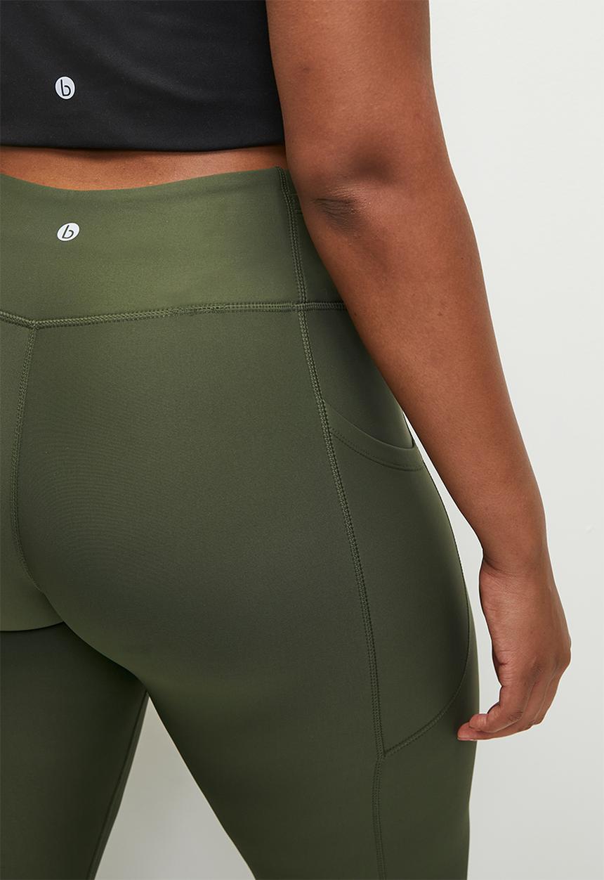 Cotton On - Plus Fleece Lined Outdoor Full Length Tight - Forest Green