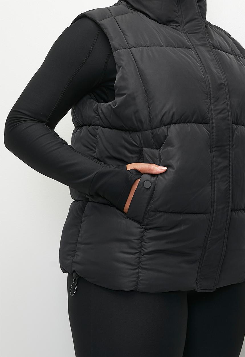 Cotton On - Plus The Mother Puffer Quilted Vest - Black