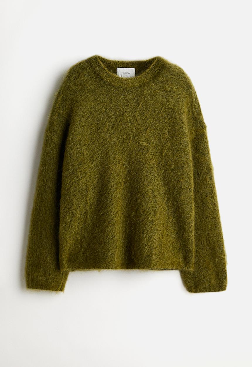 H&M - Oversized mohair-blend jumper - olive green