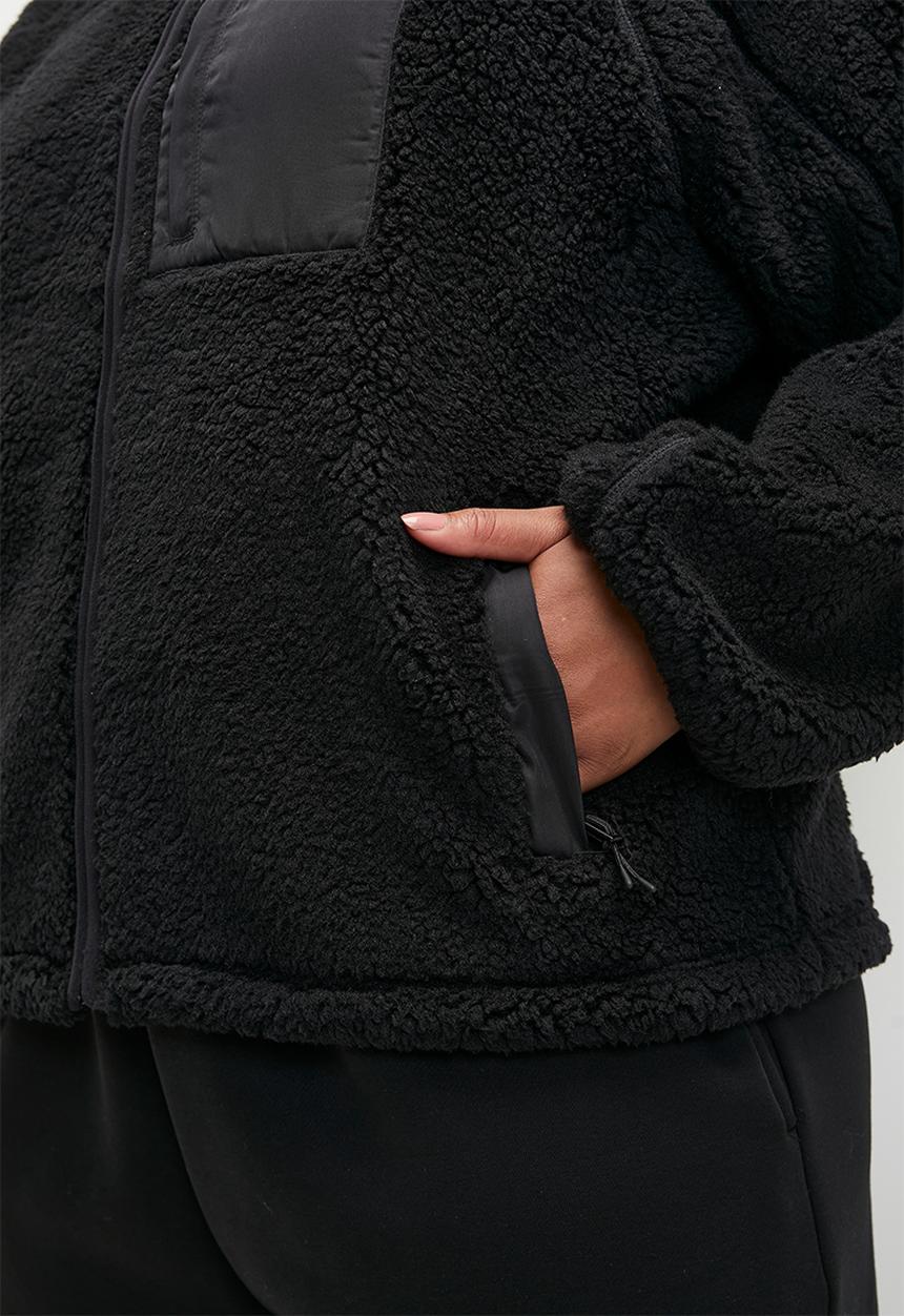 Cotton On - Plus Trail Sherpa Zip Thru - Black