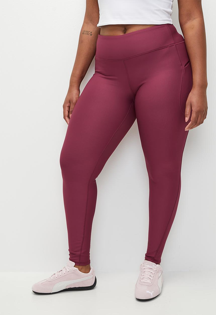Cotton On - Plus Fleece Lined Outdoor Full Length Tight - Sangria
