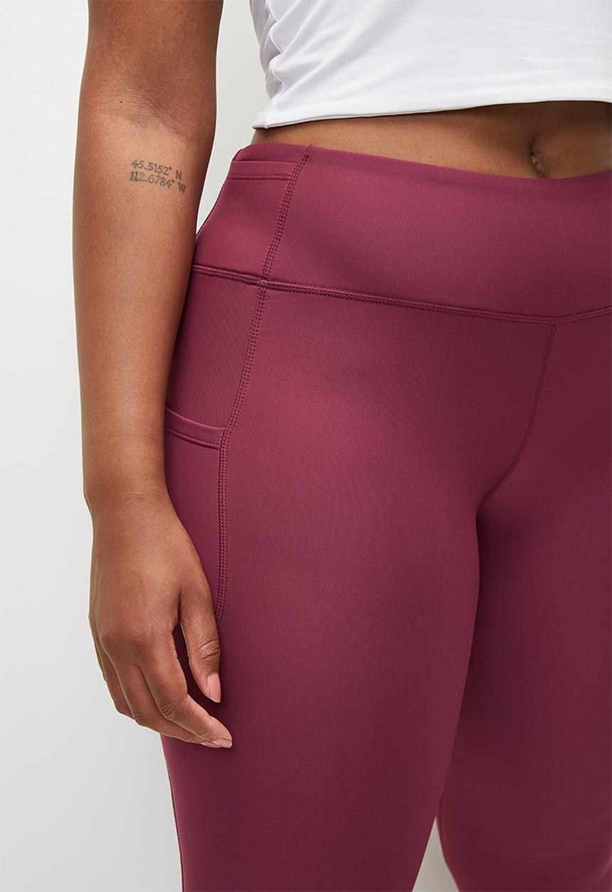 Cotton On - Plus Fleece Lined Outdoor Full Length Tight - Sangria