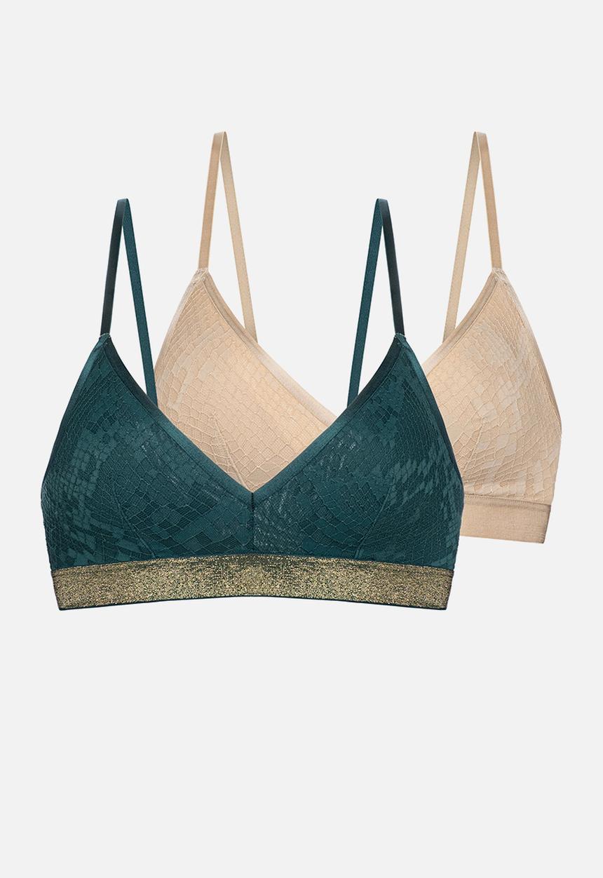 DORINA - Plus Vera Light padded bralette - green/beige