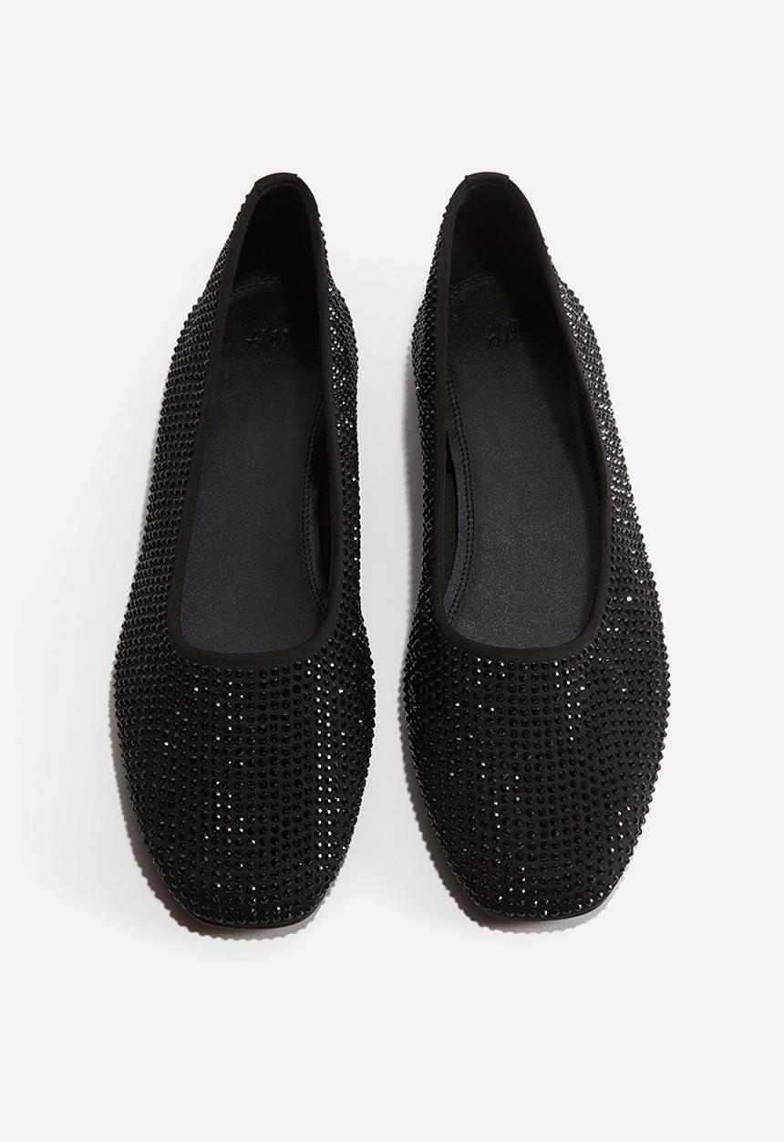 H&M - Rhinestone-embellished ballet pumps - black