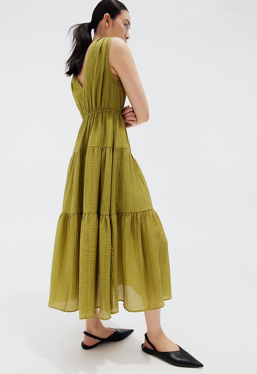 H&M - Tiered dress - olive green 