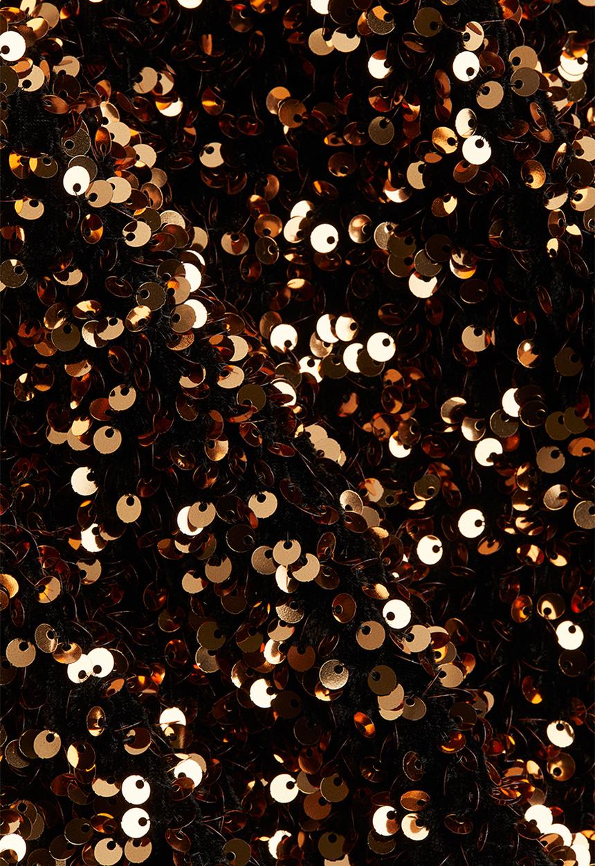 H&M - Sequined mini dress - black/bronze-coloured