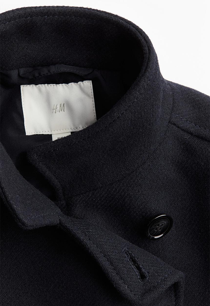 H&M - Double-breasted car coat - navy blue