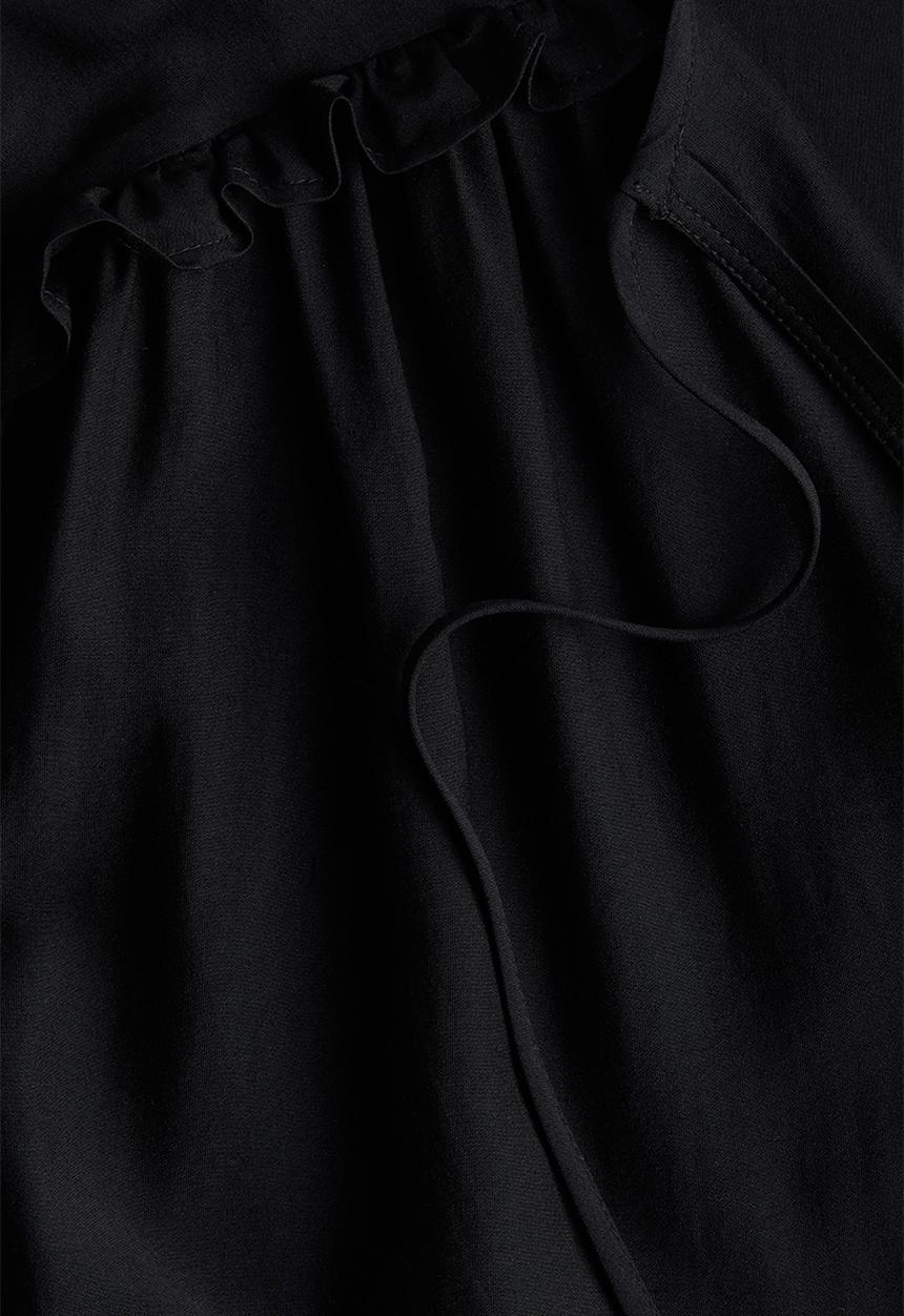H&M - Frill-trimmed blouse - black