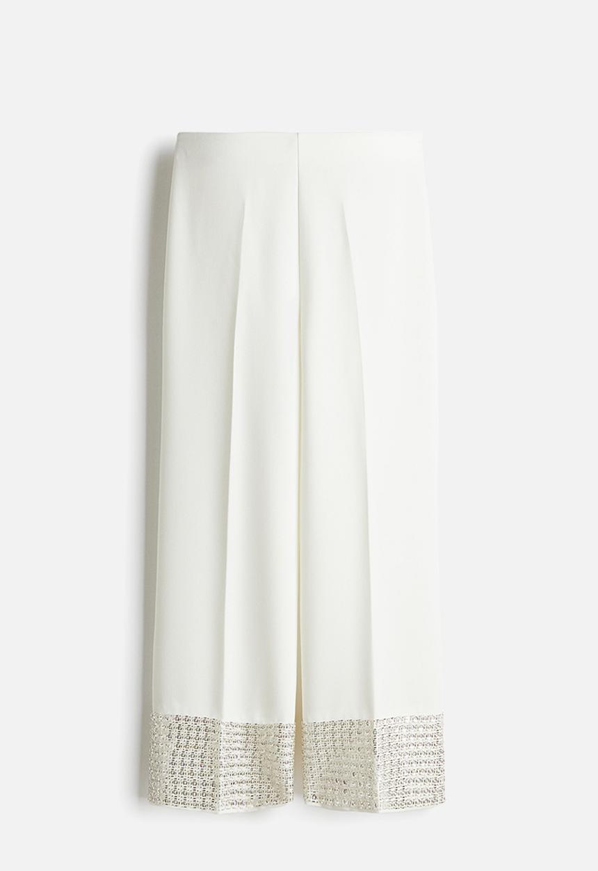 H&M - Bead-embellished trousers - white