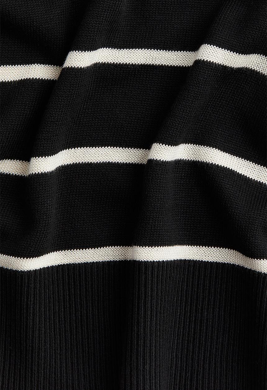 H&M - Fine-knit turtleneck jumper - black striped