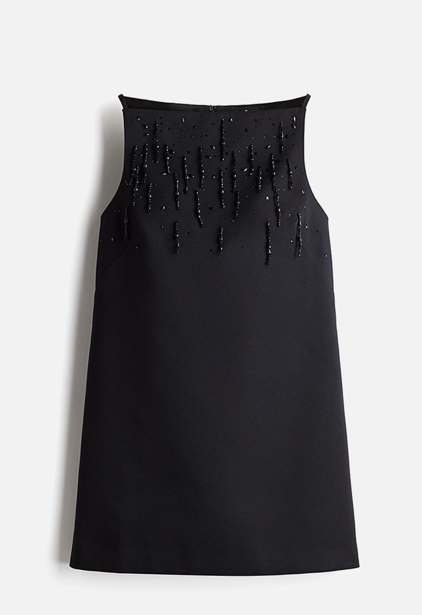 H&M - Embellished mini dress - black