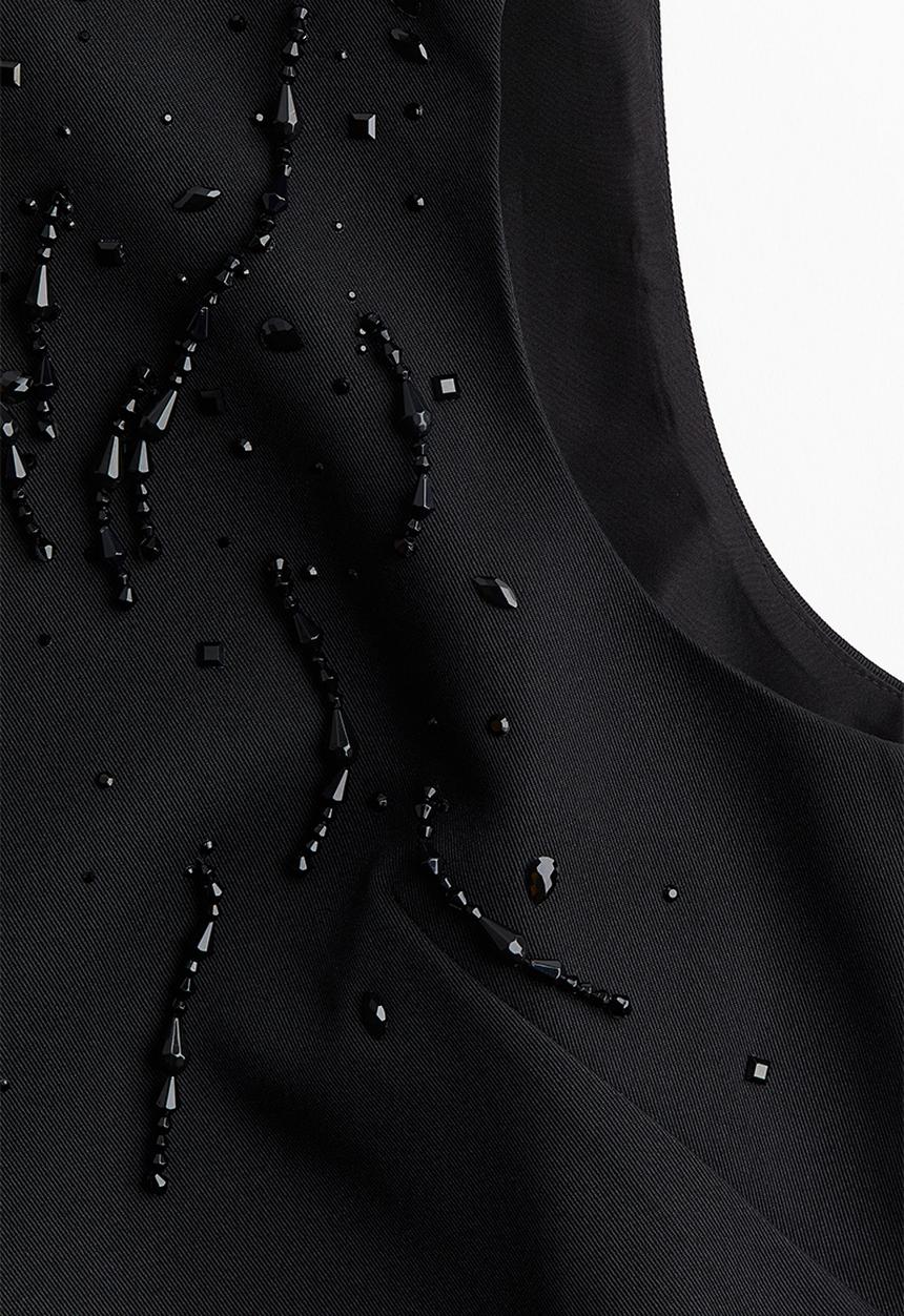 H&M - Embellished mini dress - black