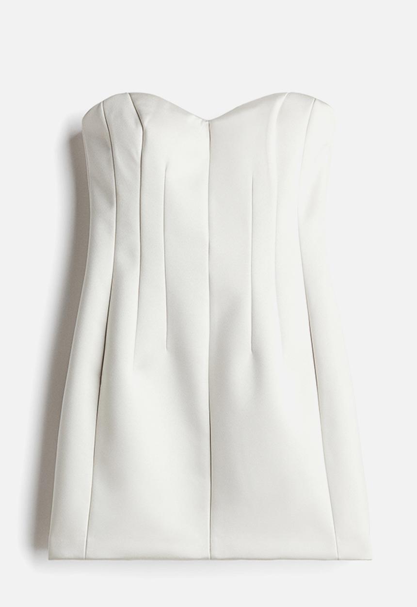 H&M - Bandeau mini dress - white