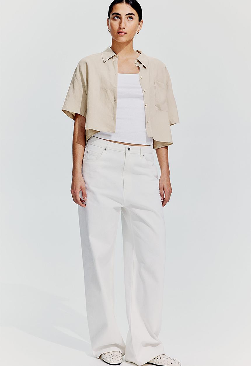H&M - Linen-blend shirt - beige