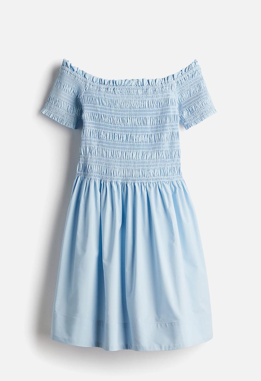 H&M - Smocked-top dress - light blue