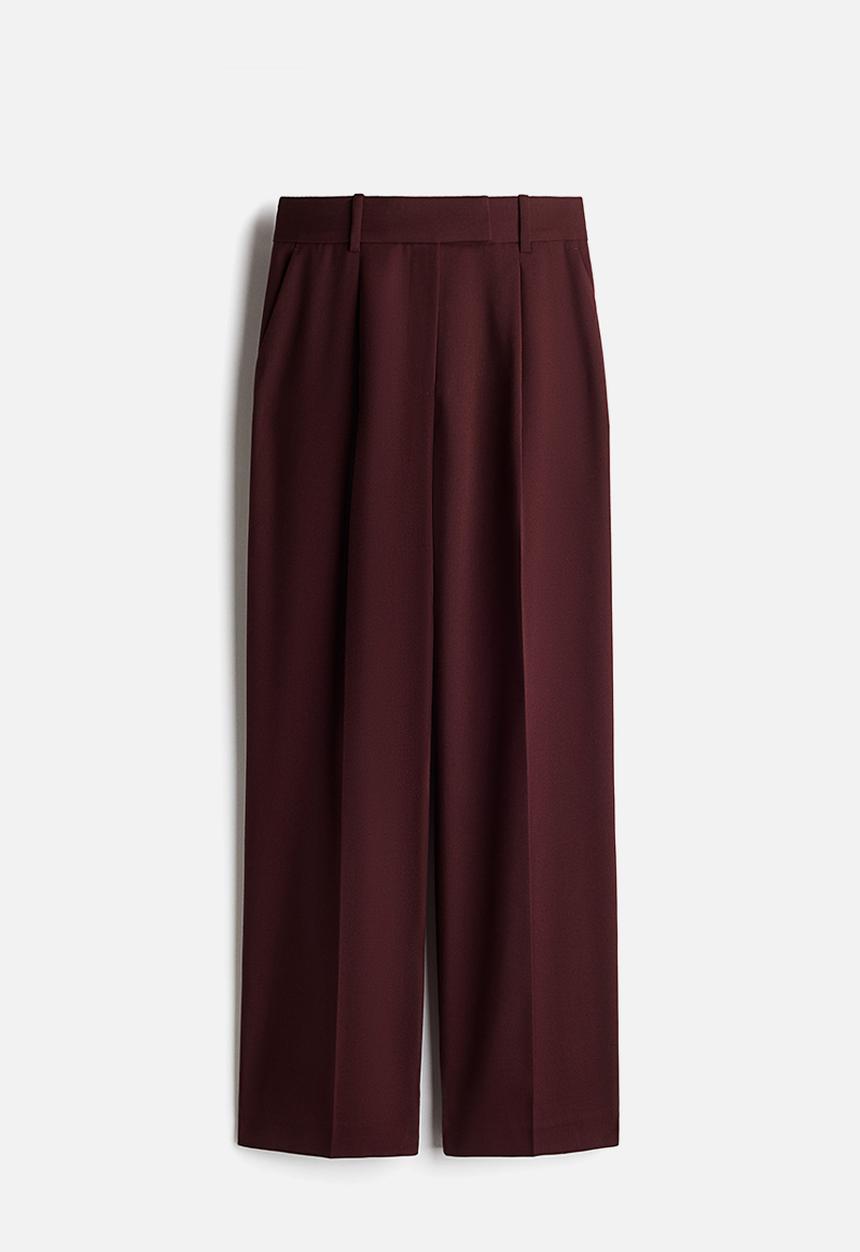 H&M - Straight trousers - burgundy 