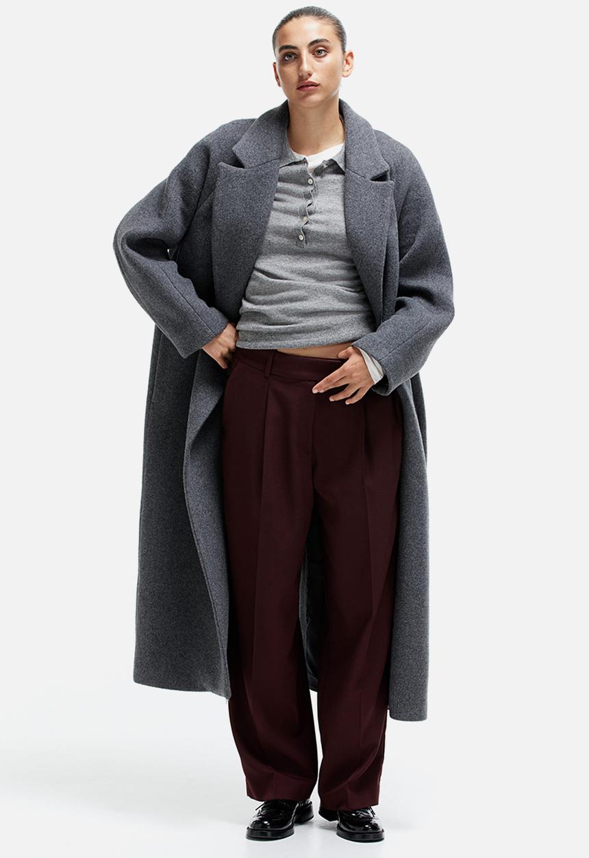 H&M - Straight trousers - burgundy 