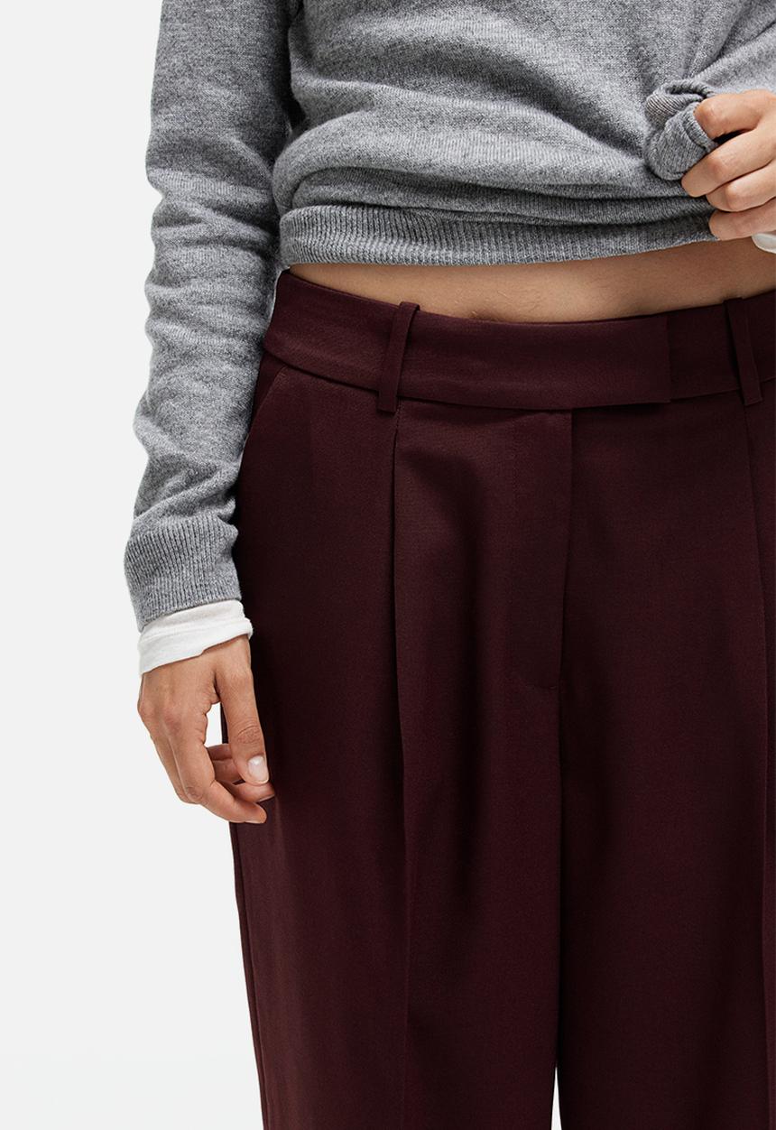 H&M - Straight trousers - burgundy 