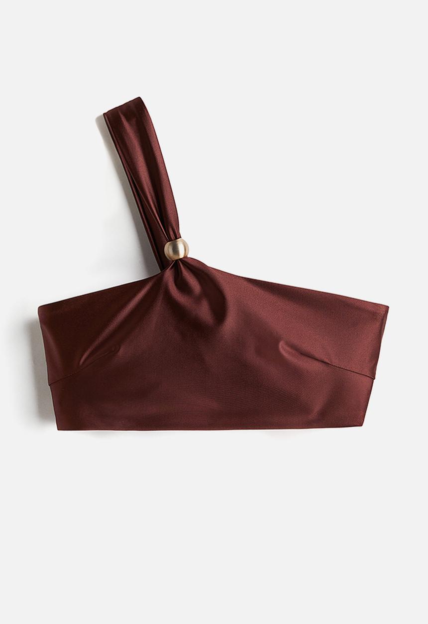 H&M - H&M Studio: One-shoulder bikini top - dark brown