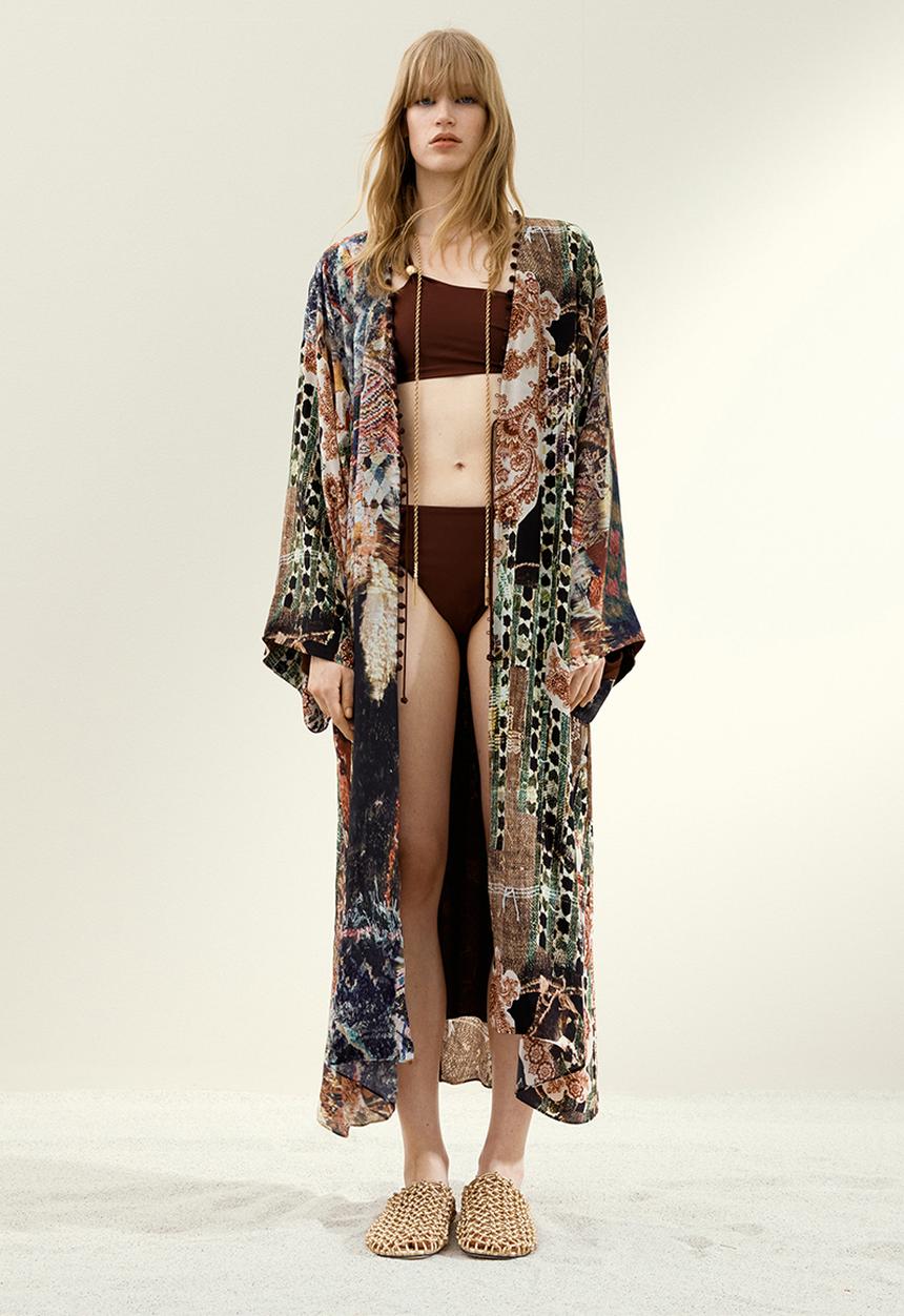 H&M - H&M Studio: Crêpe kaftan - brown/patterned