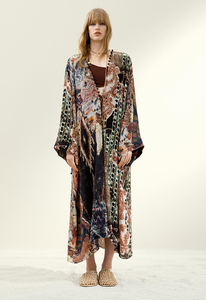 H&M - H&M Studio: Crêpe kaftan - brown/patterned