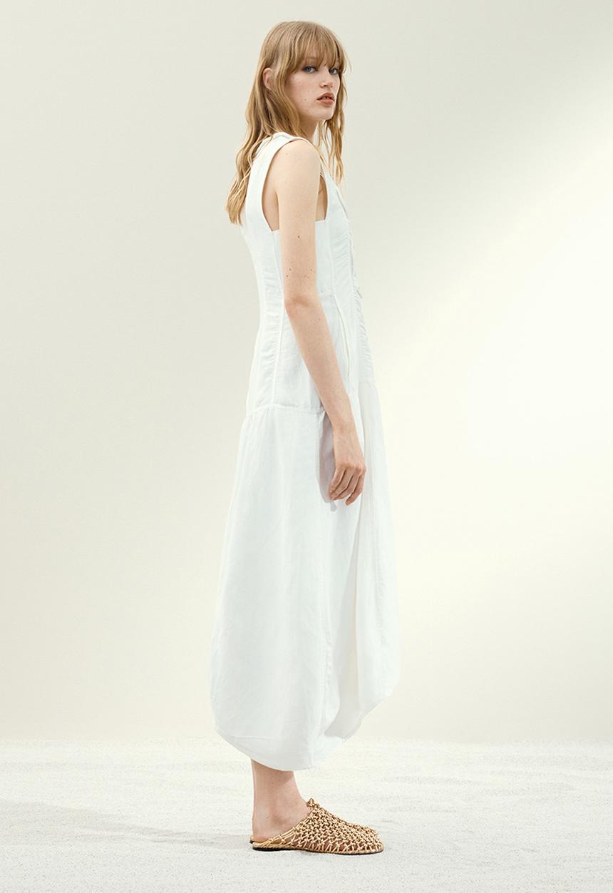 H&M - H&M Studio: A-line studded dress - white