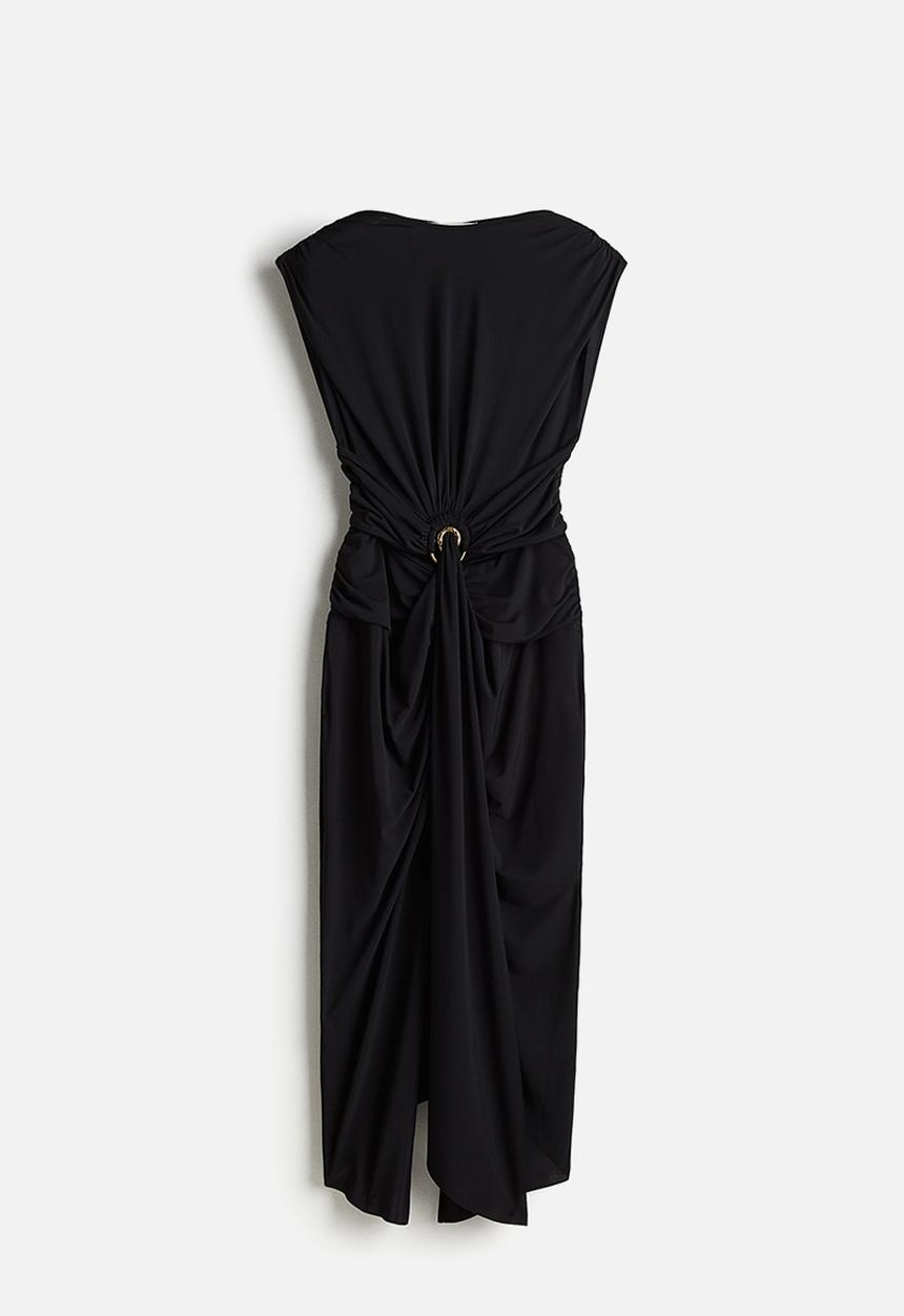 H&M - H&M Studio: Draped cut-out dress - black