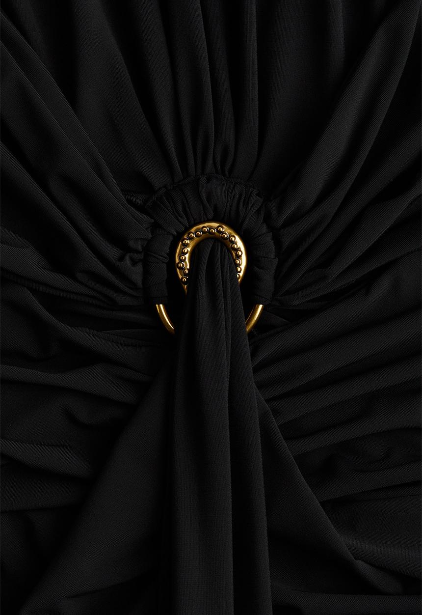 H&M - H&M Studio: Draped cut-out dress - black
