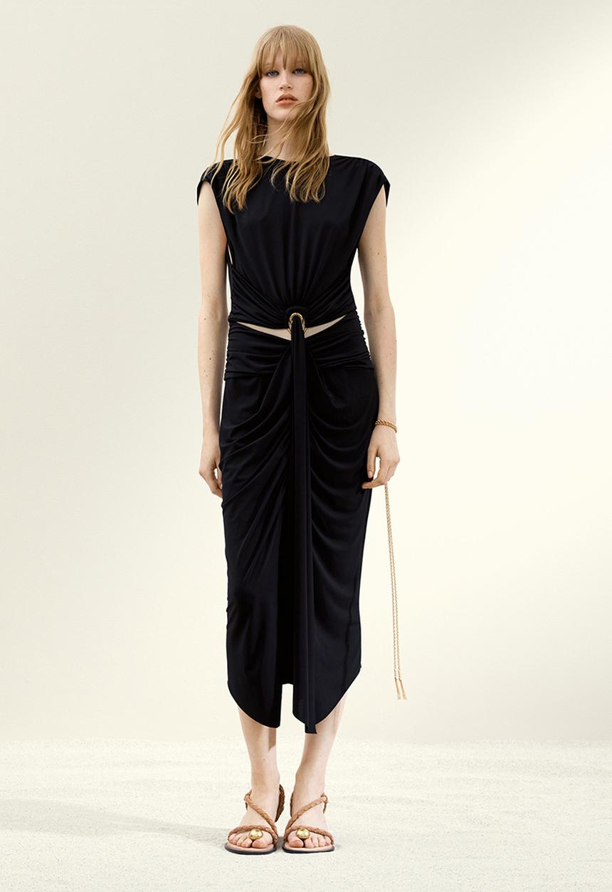 H&M - H&M Studio: Draped cut-out dress - black