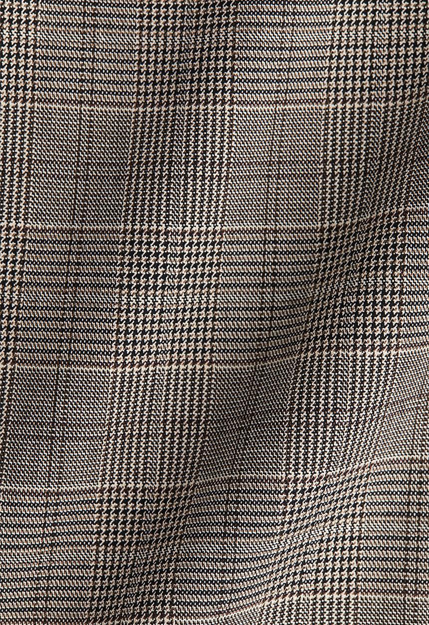 H&M - Mini skirt - light beige/checked