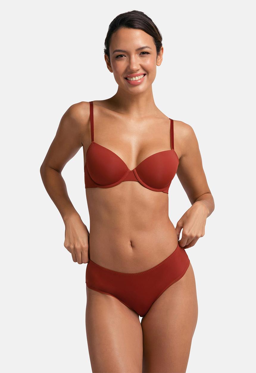 DORINA - Lorena Light padded demi - black/coral