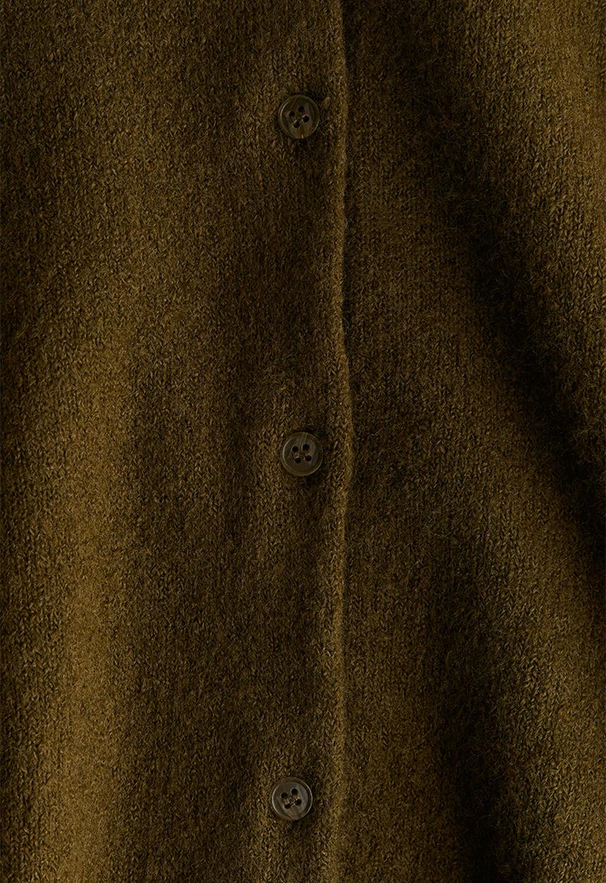 H&M - Loose-fit cardigan - dark khaki green
