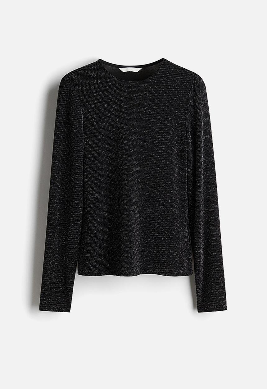 H&M - Jersey top - black/glittery