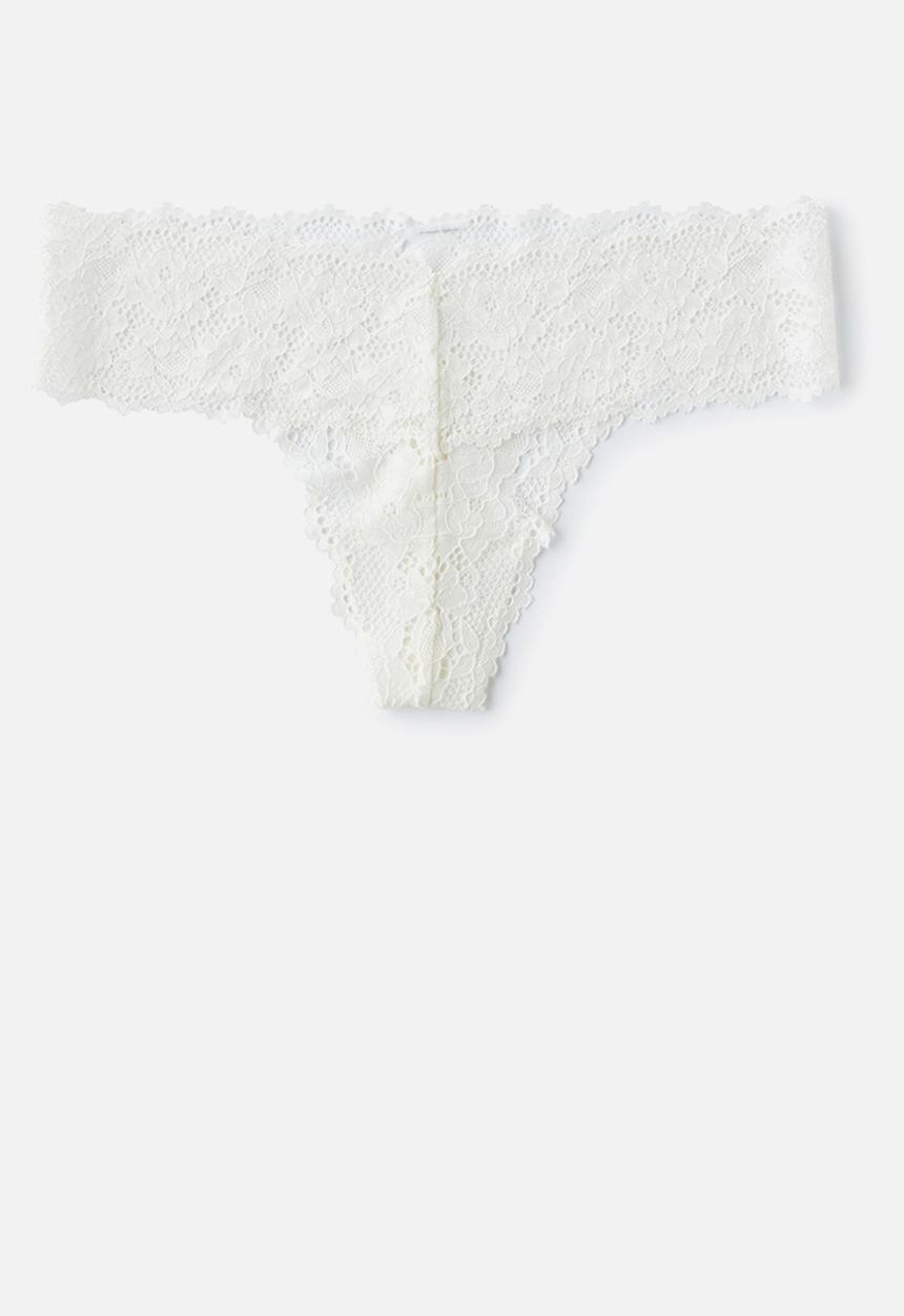 Cotton On - Everyday Lace G String Brief 2Pk - Black/Cream
