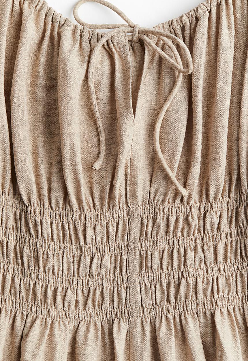 H&M - Butterfly-sleeved dress - beige