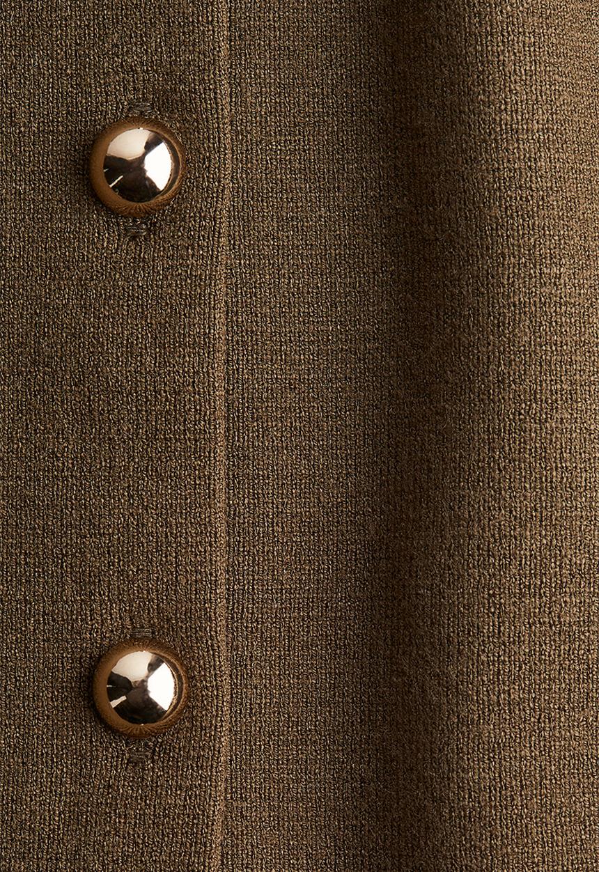 H&M - Dense-knit waistcoat - dark khaki green 
