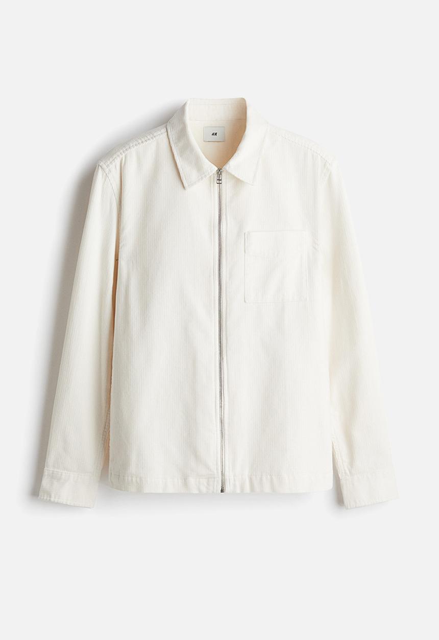 H&M - Regular fit corduroy overshirt - white