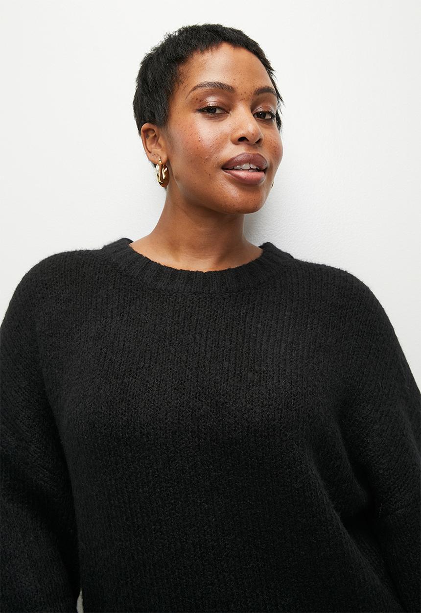 Cotton On - Plus  luxe crew pullover - black