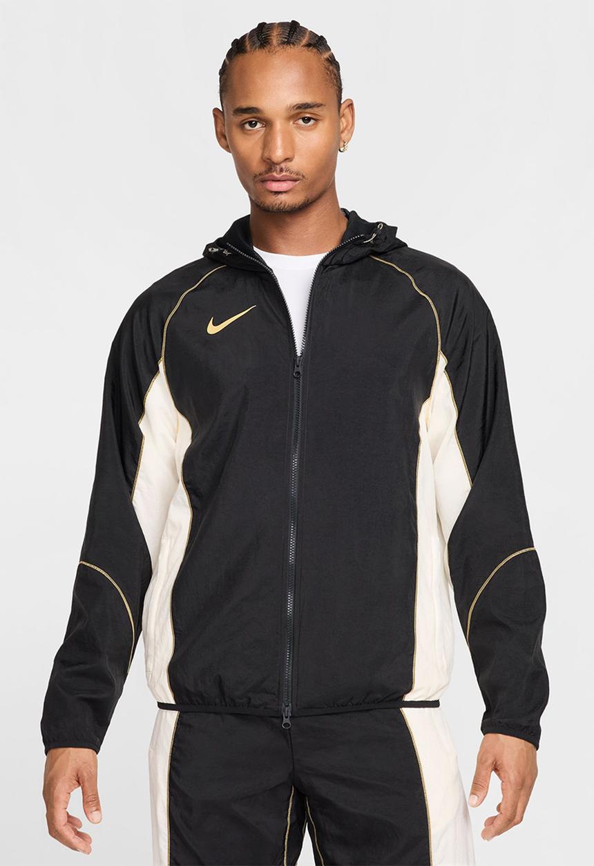 Nike -  Strike+ Water-Repellent Hooded Football Jacket- Black/Pale Ivory/Gold
