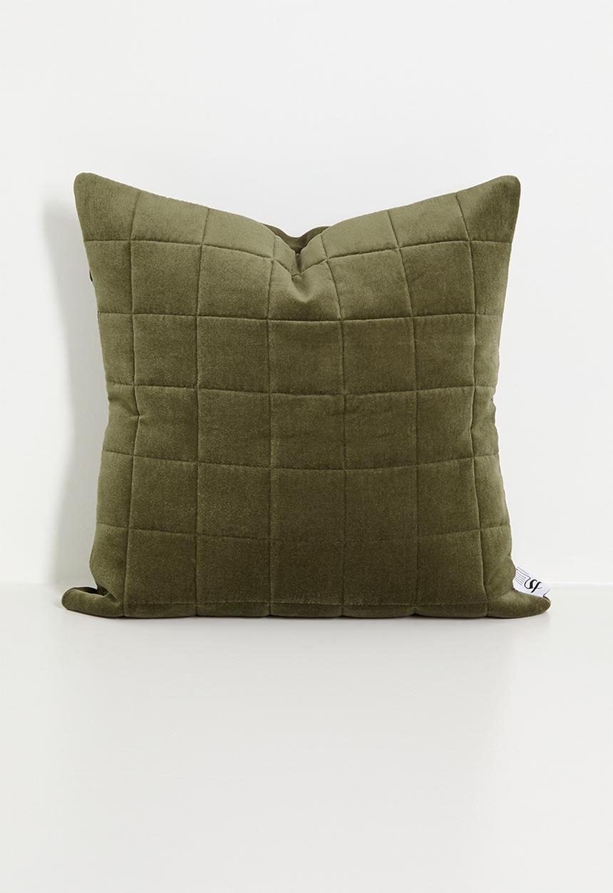 Sixth Floor - Velvet Stitched Scatter Cushion Cover - Mocca